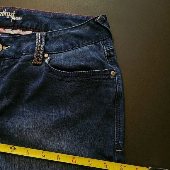 Amethyst Jeans Size 13 Slim Bootcut Electra Mid Rise Medium Dark Wash Stretch - Picture 6 of 12